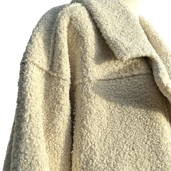 Marine‎ Layer Quebec Sherpa Jacket Womens Medium Antique White Oversized NWT - Picture 10 of 16